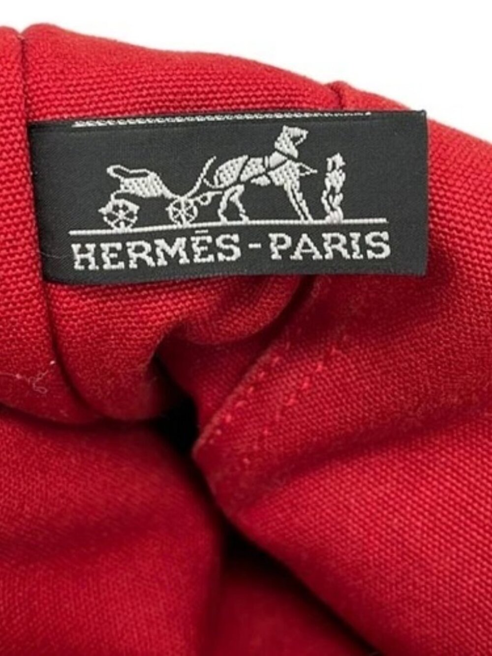 HERMES Sac Deauville Tote MM - Red Canvas None Tote Bag - Picture 8 of 10